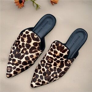 *Rebecca Minkoff Brown and Black Mules with Leopard Print